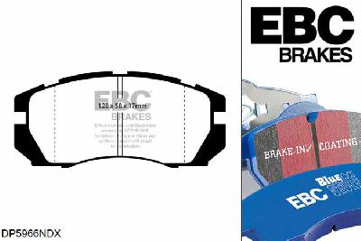 DP5966NDX, Subaru Impreza, 2.0 Turbo 1994-1996, EBC Bluestuff remblokken set vooras, Voor modellen met een remschijf diameter 277mm