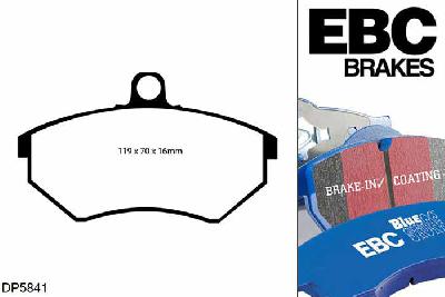 DP5841NDX, VW Passat, 1.8 Syncro G60 1988-1993, EBC Bluestuff remblokken set vooras, Voor modellen met Girling/TRW remklauwen aan de vooras, Voor modellen met een remschijf diameter 280mm