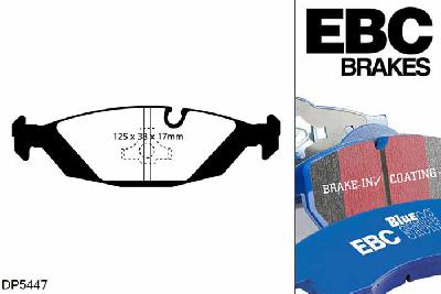 DP5447NDX, BMW 5 Series (E28), 524 d (2.4 D) 1986-1988, EBC Bluestuff remblokken set achteras, Voor modellen met ATE remklauwen aan de achteras, Voor modellen met remschijf diameter van 284mm aan de achteras