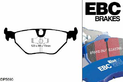 DP5690NDX, BMW 7 Series (E32), 730 (3.0 V8) 218 PK 1992-1994, EBC Bluestuff remblokken set achteras, Voor modellen met ATE remklauwen aan de achteras, Voor modellen met remschijf diameter van 300mm aan de achteras