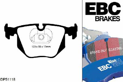 DP51118NDX, BMW Z8, 5.0 400 PK 2000-2003, EBC Bluestuff remblokken set achteras, Voor modellen met ATE remklauwen aan de achteras, Voor modellen met remschijf diameter van 328mm aan de achteras