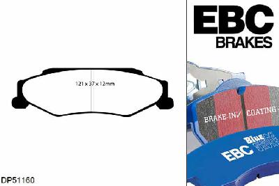 DP51160NDX, Chevrolet Corvette (C6), 6.0 (Z51) 2005-2009, EBC Bluestuff remblokken set achteras, Voor modellen met remschijf diameter van 330mm aan de achteras
