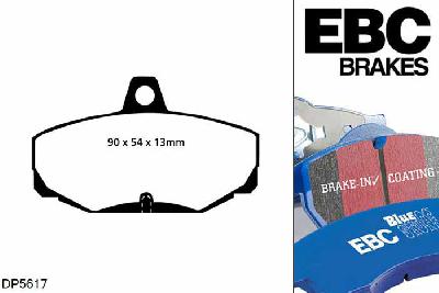 DP5617NDX, Ford Sierra, 2.9 XR 4x4 1989-1993, EBC Bluestuff remblokken set achteras, Voor modellen met Girling/TRW remklauwen aan de achteras, Voor modellen met remschijf diameter van 253mm aan de achteras