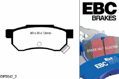 DP5642/2NDX, Honda Civic (5th Gen), 1.6 (MB1) 1995-1997, EBC Bluestuff remblokken set achteras, Voor modellen met Akebono remklauwen aan de achteras, Voor modellen met remschijf diameter van 239mm aan de achteras