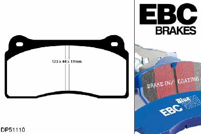 DP51110NDX, Nissan Juke-R, 3.8 Twin Turbo 545 PK 2013-, EBC Bluestuff remblokken set achteras, Voor modellen met Brembo remklauwen aan de achteras, Voor modellen met remschijf diameter van 380mm aan de achteras