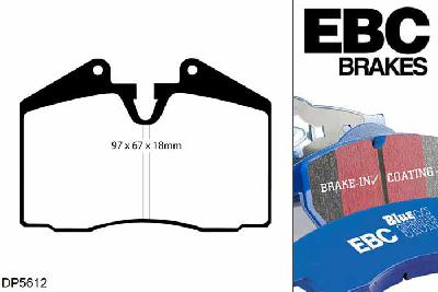 DP5612NDX, Porsche 911 (964), 3.6 Carrera 4 1988-1994, EBC Bluestuff remblokken set achteras, Voor modellen met Brembo remklauwen aan de achteras, Voor modellen met remschijf diameter van 299mm aan de achteras