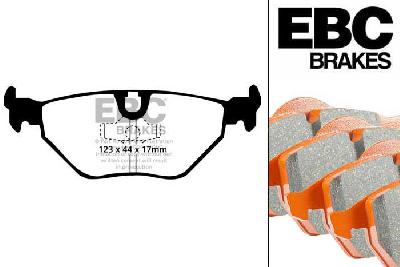DP9690, BMW 7 Series (E32), 730 L (3.0) 1987-1994, EBC Orangestuff remblokken set achteras, Voor modellen met ATE remklauwen aan de achteras, Voor modellen met remschijf diameter van 300mm aan de achteras