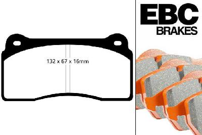 DP91110, Nissan GT-R (R35), 3.8 Twin Turbo 523 PK 2011-2012, EBC Orangestuff remblokken set achteras, Voor modellen met Brembo remklauwen aan de achteras, Voor modellen met remschijf diameter van 380mm aan de achteras
