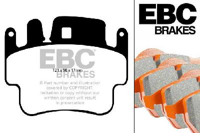 DP91514, Porsche 911 (996) (Cast Iron Disc Only), 3.6 Carrera 4S 2003-2005, EBC Orangestuff remblokken set achteras, Voor modellen met Brembo remklauwen aan de achteras, Voor modellen met remschijf diameter van 330mm aan de achteras
