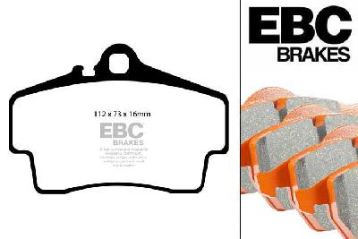 DP91208, Porsche 911 (997) (Cast Iron Disc Only), 3.6 Carrera 2004-2008, EBC Orangestuff remblokken set achteras, Voor modellen met Brembo remklauwen aan de achteras, Voor modellen met remschijf diameter van 299mm aan de achteras