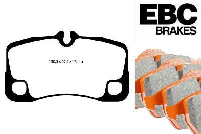 DP91930, Porsche 911 (997) (Cast Iron Disc Only), 3.8 Twin Turbo 500 PK 2009-2013, EBC Orangestuff remblokken set achteras, Voor modellen met Brembo remklauwen aan de achteras, Voor modellen met remschijf diameter van 350mm aan de achteras
