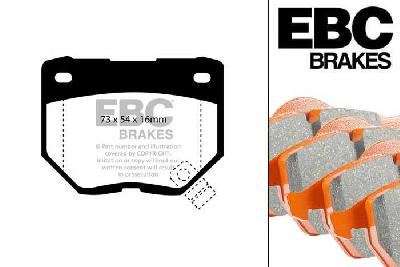 DP9826, Subaru Impreza, 2.5 Turbo WRX 2005-2007, EBC Orangestuff remblokken set achteras, Voor modellen met remschijf diameter van 290mm aan de achteras