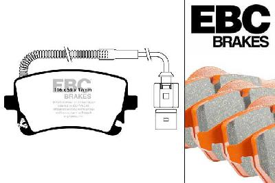 DP91470, VW Phaeton, 5.0 TDI (4 Pad Set) 313 PK 2004-2007, EBC Orangestuff remblokken set achteras, Voor modellen met TRW remklauwen aan de achteras, Voor modellen met remschijf diameter van 310mm aan de achteras