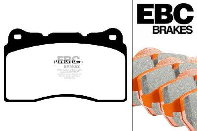 DP91210, Mitsubishi Lancer Evo 8, 2.0 Turbo 2002-2005, EBC Orangestuff remblokken set vooras, Voor modellen met Brembo remklauwen aan de vooras, Voor modellen met een remschijf diameter 320mm