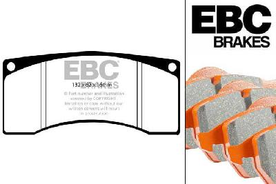 DP9016, Mitsubishi Lancer Evo 8, 2.0 Turbo (FQ-400) 400 PK 2004-2005, EBC Orangestuff remblokken set vooras, Voor modellen met Alcon remklauwen aan de vooras, Voor modellen met een remschijf diameter 343mm