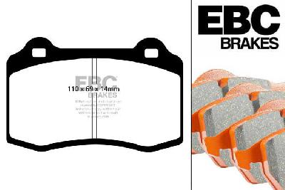 DP91140, Peugeot 208, 1.6 Turbo GTi 208 PK 2015-, EBC Orangestuff remblokken set vooras, Voor modellen met Brembo remklauwen aan de vooras, Voor modellen met een remschijf diameter 323mm