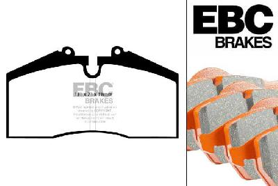 DP9767, Porsche 911 (993), 3.8 Carrera 1995-1997, EBC Orangestuff remblokken set vooras, Voor modellen met Brembo remklauwen aan de vooras, Voor modellen met een remschijf diameter 304mm