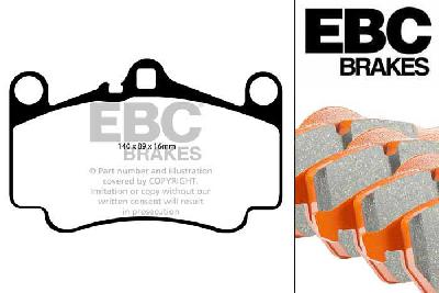 DP91515, Porsche 911 (997) (Cast Iron Disc Only), 3.8 Carrera 4 GTS 410 PK 2010-2012, EBC Orangestuff remblokken set vooras, Voor modellen met Brembo remklauwen aan de vooras, Voor modellen met een remschijf diameter 330mm