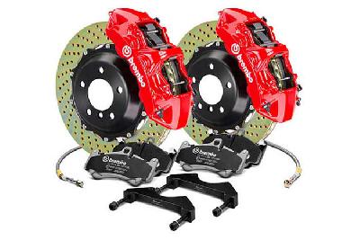 Brembo Big Brake Kit Red, 380x34mm 2-Piece rotor Drilled, 6 piston caliper, Brembo N Caliper, Audi, A6 3.0T Front (with OE Disc 356mm/330mm) (C7), 2012-