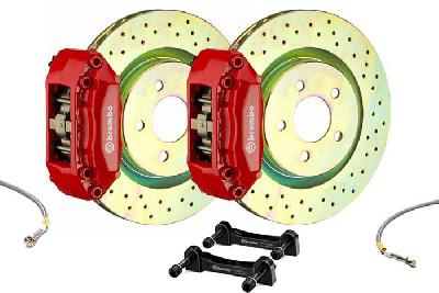 Brembo Big Brake Kit Red, 323x28mm 1-piece  rotor Drilled, 4 piston caliper, Brembo A Caliper, Audi, Audi A1 Front (excluding 1.2 66kW and Quattro), 2010-