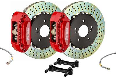 Brembo Big Brake Kit Red, 328x28mm 2-piece  rotor Drilled, 4 piston caliper, Brembo A Caliper, Audi, Audi A1 Front (excluding 1.2 66kW and Quattro), 2010-