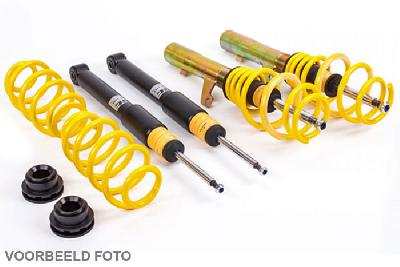 ST-X schroefset, In hoogte instelbaar, VW Golf I / Jetta I  (17,155) inkl. Cabrio / incl. convertible 04/74-12/83, Max. vooraslast  tot 785 KG, Verlaging vooras 45-75 mm, Verlaging achteras 45-75 mm
