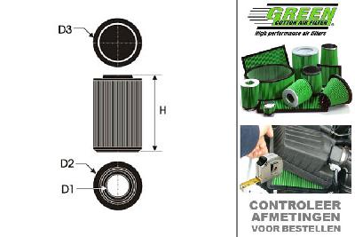 GRG491599, Green vervangingsluchtfilter rond, Alfa Romeo, 156, 1.6 i 16V Twin Spark, 120 pk, 1997-2005