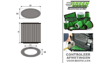 GRG591022, Green vervangingsluchtfilter rond, Alfa Romeo, 159, 1.9 JTD M 8V, 120 pk, 2005-