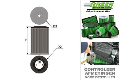 GRG791015, Green vervangingsluchtfilter rond, Audi S/RS, A6 RS6 (4G5), 4.0 TFSI  RS6, 560 pk, 06/2013-