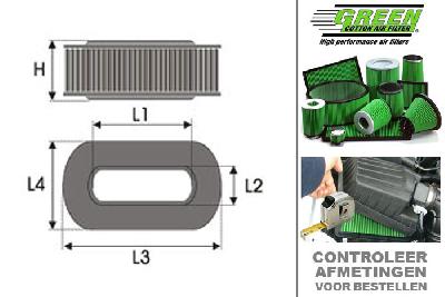 GRR727396, Green vervangingsluchtfilter, Ford, Fiesta III, 1.6, 1989-1994