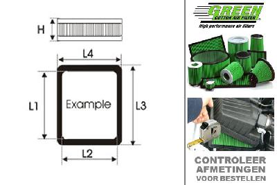 GRR727403, Green vervangingsluchtfilter rond, Honda, Civic, 1.4 GL 16V (EC9), 90 pk, 1989-1991