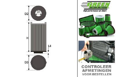 GRG591016, Green vervangingsluchtfilter rond, Mercedes, C Classe (W203), 220 CDI 2.1 16V (W203), 136 pk, 08/2006-12/2007