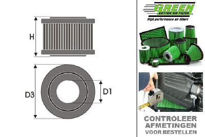 GRR092234, Green vervangingsluchtfilter rond, Opel, Kadett E, 1.4 i, 60 pk, 1990-1991