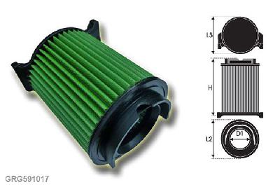 GRG591017, Green vervangingsluchtfilter rond, Seat, ALTEA / ALTEA XL, 2.0 FSI, 150 pk, 04/2004-