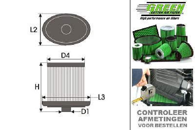 GRP960538, Green vervangingsluchtfilter paneel, Volvo, V40 II / V40 CROSS CROUNTRY, 2.0 D4, 177 pk, 06/2012-