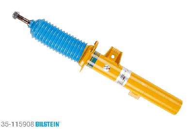 35-115908, Bilstein B6  Sport Schokdemper vooras links, BMW 1 (E81, E87), "116 i,  116d,  116i,  118 d,  118 i,  118d,118i,  120 i,  120d,  120i,  123d,  130i,2.0", 09/2006-09/2012, without M-technics, Standaard lengte, geschikt voor gebruik met verlagingsveren tot -40mm