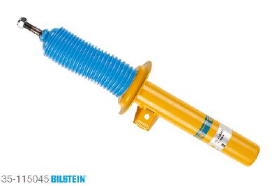 35-115045, Bilstein B6  Sport Schokdemper vooras links, BMW 3 (E46), "316 i,  318 d,  318 i,  320 d,  320 i,  323 i,325 i,  328 i,  330 d,  330 i", 10/1999-04/2005, with standard chassis / Front axle mono-tube, Standaard lengte, geschikt voor gebruik met verlagingsveren tot -40mm