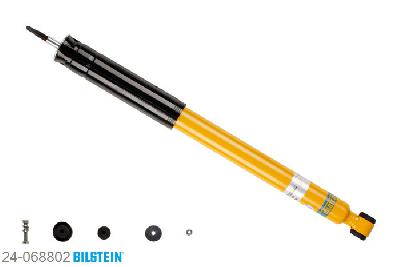 24-068802, Bilstein B6  Sport Schokdemper achteras, Mercedes AMG CLK (C209), "200 CGI,  200 Kompressor,  220 CDI,  240,270 CDI,  280,  320,  320 CDI,  350,  500,6.2,  63 AMG", 06/2002-05/2009, Spacers required for several wheel/tyre combinations, with standard chassis, Standaard lengte, geschikt voor gebruik met verlagingsveren tot -40mm