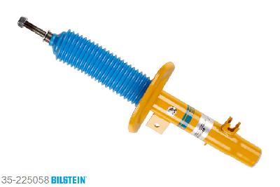 35-225058, Bilstein B6  Sport Schokdemper vooras links, Peugeot 208, 1.0,  1.2,  1.4,  1.4 HDi,  1.6,  1.6 HDi, 03/2012-, with standard chassis / Front axle strutdiameter 47 mm, mark: 20mm Sway Bars, Standaard lengte, geschikt voor gebruik met verlagingsveren tot -40mm