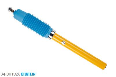 34-001028, Bilstein B6  Sport Schokdemper vooras, VW JETTA II (19E, 1G2), "1.3,  1.3 CAT,  1.6,  1.6 D,  1.6 TD,  1.8,1.8 16V,  1.8 CAT,  2.0", 01/1984-07/1992, Front axle for bolted struts only / Rear axle Height Adjustable, Standaard lengte, geschikt voor gebruik met verlagingsveren tot -40mm