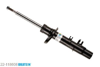 22-118608, Bilstein B4  Gas Schokdemper vooras links, Citroen C2 (JM_), "1.1,  1.4,  1.4 16V,  1.4 HDi,  1.6,  1.6 HDi,1.6 VTS", 09/2003-, Standaard lengte, geschikt voor gebruik met verlagingsveren tot -30mm
