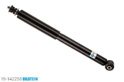 19-142258, Bilstein B4  Gas Schokdemper achteras, Mitsubishi PAJERO III (V60, V70), "2.4,  2.4 4x4,  2.5 TDi,  2.8 TD 4x4,  3.0,3.2 D 4WD,  3.2 DI-D,  3.5 i 4x4,3.5 V6 GDI,  3.8 i 4x4", 04/2000-10/2006, Standaard lengte, geschikt voor gebruik met verlagingsveren tot -30mm