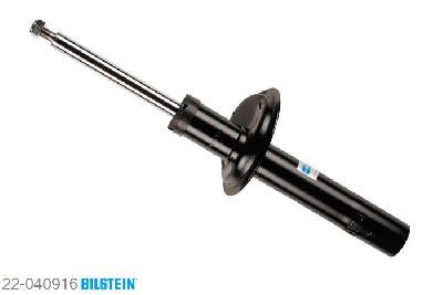 22-040916, Bilstein B4  Gas Schokdemper vooras, Peugeot 205 II (20A/C), "1.0,  1.1,  1.2,  1.3,  1.4,  1.4 CAT,  1.6,1.6 Aut.,  1.7 Diesel,  1.7 TD,  1.8 XDT,1.9,  1.9 Diesel", 08/1987-09/1998, Standaard lengte, geschikt voor gebruik met verlagingsveren tot -30mm