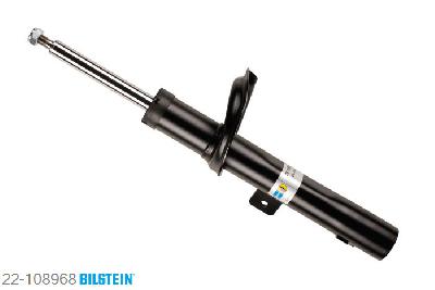 22-108968, Bilstein B4  Gas Schokdemper vooras links, Peugeot 206 Hatchback (2A/C), "1.0,  1.1,  1.1 i,  1.4 16V,  1.4 Flex,1.4 HDi,  1.4 HDi eco 70,  1.4 i,  1.4 LPG,1.6 16V,  1.6 Flex,  1.6 HDi FAP 110,1.6 i,  1.9 D,  2.0 HDI 90,  2.0 S16", 10/2000-, with off-road suspension / Front axle for vehicles with stabilizer, Standaard lengte, geschikt voor gebruik met verlagingsveren tot -30mm