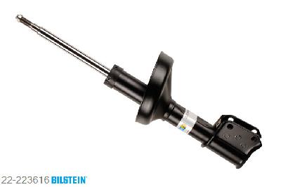 22-223616, Bilstein B4  Gas Schokdemper vooras, Renault CLIO II (BB0/1/2_, CB0/1/2_), "1.0,  1.0 Flex,  1.2,  1.2 16V,  1.2 LPG,  1.4,1.4 16V,  1.5 D,  1.5 dCi,  1.6,  1.6 16V,1.6 Flex,  1.6 Hi-Flex,  1.9 D,  1.9 dTi", 12/1999-05/2005, with standard chassis / Front axle fixing hole pitches 58 mm, Standaard lengte, geschikt voor gebruik met verlagingsveren tot -30mm