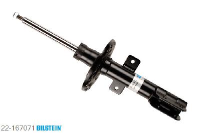 22-167071, Bilstein B4  Gas Schokdemper vooras, Renault CLIO III (BR0/1, CR0/1), "1.2 16V,  1.2 16V Hi-Flex,  1.2 SL,  1.4 16V,1.5 D,  1.5 dCi,  1.6 16V,  1.6 16V GT,1.6 Hi-Flex,  2.0 16V", 01/2005-, Standaard lengte, geschikt voor gebruik met verlagingsveren tot -30mm