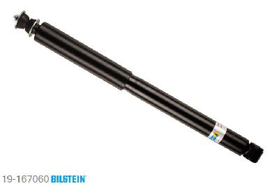 19-167060, Bilstein B4  Gas Schokdemper achteras, Renault CLIO III (BR0/1, CR0/1), "1.2 16V,  1.2 16V Hi-Flex,  1.2 SL,  1.4 16V,1.5 D,  1.5 dCi,  1.6 16V,  1.6 16V GT,1.6 Hi-Flex,  2.0 16V", 01/2005-, Standaard lengte, geschikt voor gebruik met verlagingsveren tot -30mm