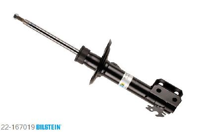22-167019, Bilstein B4  Gas Schokdemper vooras rechts, Toyota YARIS (_P9_), "1.0 GPL,  1.0 VVT-i,  1.3 VVT-i,  1.33 VVT-i,1.5,  1.8 VVTi,  D-4D", 11/2005-, Standaard lengte, geschikt voor gebruik met verlagingsveren tot -30mm