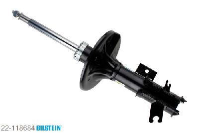 22-118684, Bilstein B4  Gas Schokdemper vooras links, Volvo S40 I (VS), "1.6,  1.8,  1.8 i,  1.9 DI,  1.9 T4,  1.9 TD,2.0,  2.0 T", 10/1997-12/2003, with standard chassis, Standaard lengte, geschikt voor gebruik met verlagingsveren tot -30mm