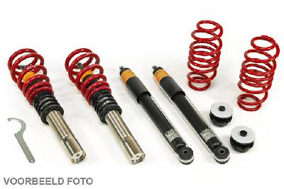 Eibach Pro-Street-S schroefset, Alfa Romeo 147 (937), 1.6 16V T.Spark, 1.9 JTD, 1.9 JTD 16V, 1.9 JTDM, 1.9 JTDM 8V, 1.9 JTDM 16V, 2.0, 2.0 16V T.Spark, 01/2001 - 03/2010, Max vooraslast 990 kg, Verlaging vooras ca 35-60 mm, Verlaging achteras ca 35-60 mm